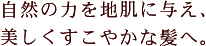 自然の力を地肌にあたえ、美しく、すこやかな髪へ